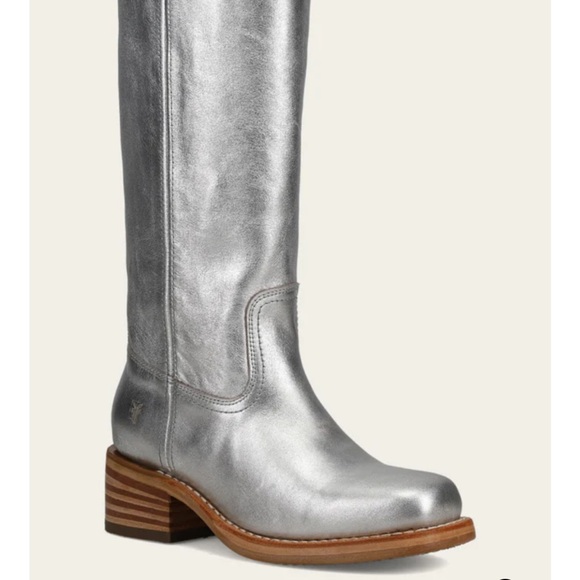 Frye campus 14 silver boots - Picture 1 of 10